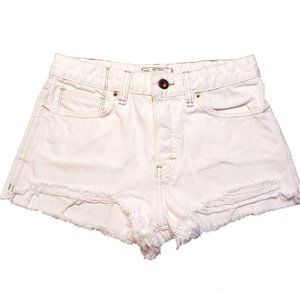 Free People White Shorts Button Fly Cotton 25